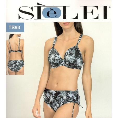 Bikini reggiseno non imbottito con ferretto coppa C spalline regolabili e slip alto regolabile SièLei TS93