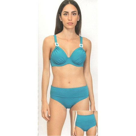 Bikini reggiseno non imbottito con ferretto coppa C spalline regolabili e slip alto regolabile SièLei SV53