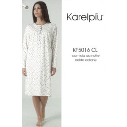 Camicia da notte caldo cotone 100% invernale interlock Karel 5016 misura XXL