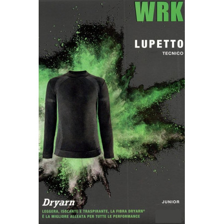 Maglia termica a Lupetto per ragazzi sci e sport invernali Dryarn traspirante batteriostatico WRK382