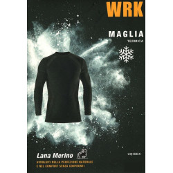 Maglia termica unisex in lana Merino a Lupetto sci e sport invernali con Dryarn traspirante batteriostatico WRK403