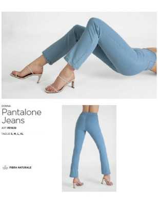 Pantalone elasticizzato in jeans gamba leggermente a zampa Gladys PD1829