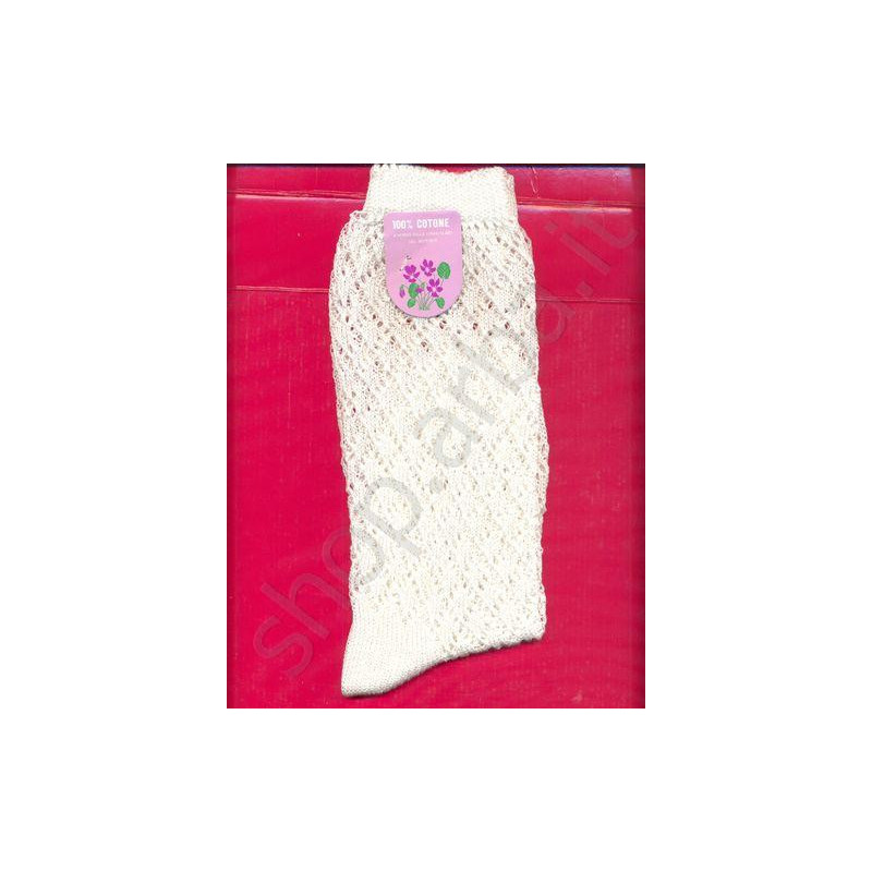 Calza bimbo traforata per cerimonia cotone 100%