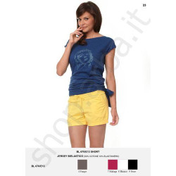 Pantaloncino corto per donna con tasche in cotone BL670 BLU