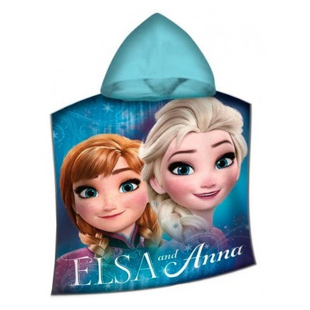 Poncho mare o piscina Frozen Elsa e Anna 100% cotone