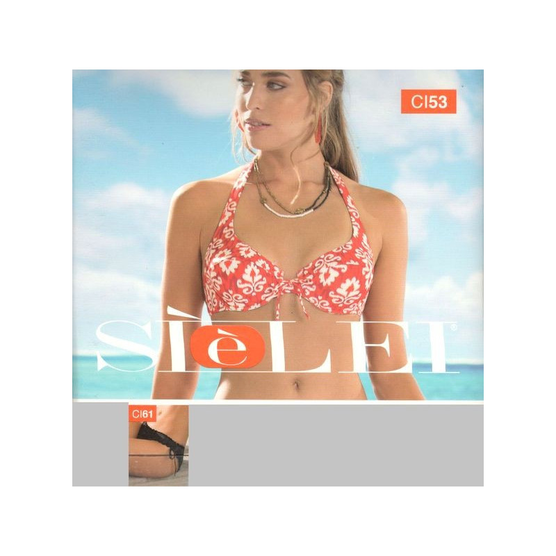 Bikini con ferretto coppa C slip annodato taglio laser CI53 SièLei