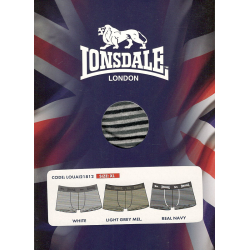 Boxer Lonsdale cotone bielastico con righe ed elastico scritto Lonsdale 21812
