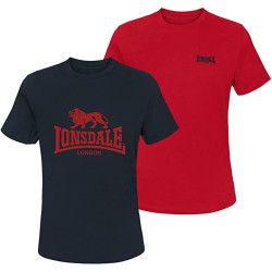 2 T-shirt uomo Lonsdale cotone 100% con stampa 20209 confezione 2 pezzi